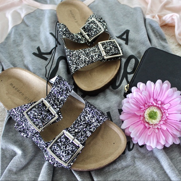 steve madden glitter birkenstock sandals